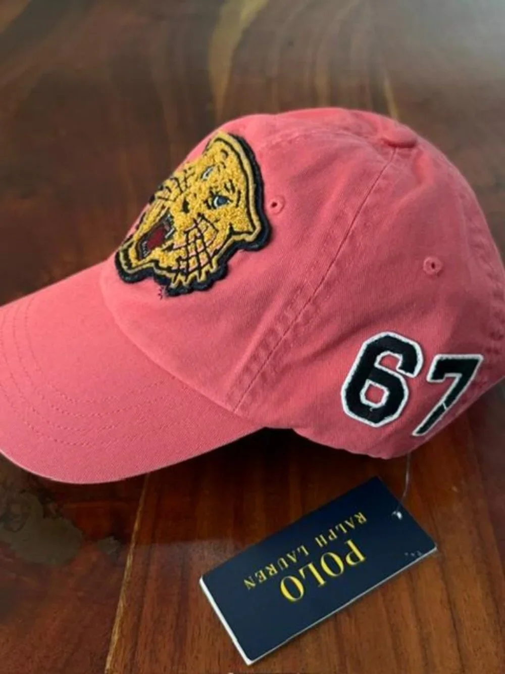 1 OF 1  POLO RALPH LAUREN NANTUCKET RED VARSITY TIGER PRL CAPTAIN 67 HAT CAP NWT